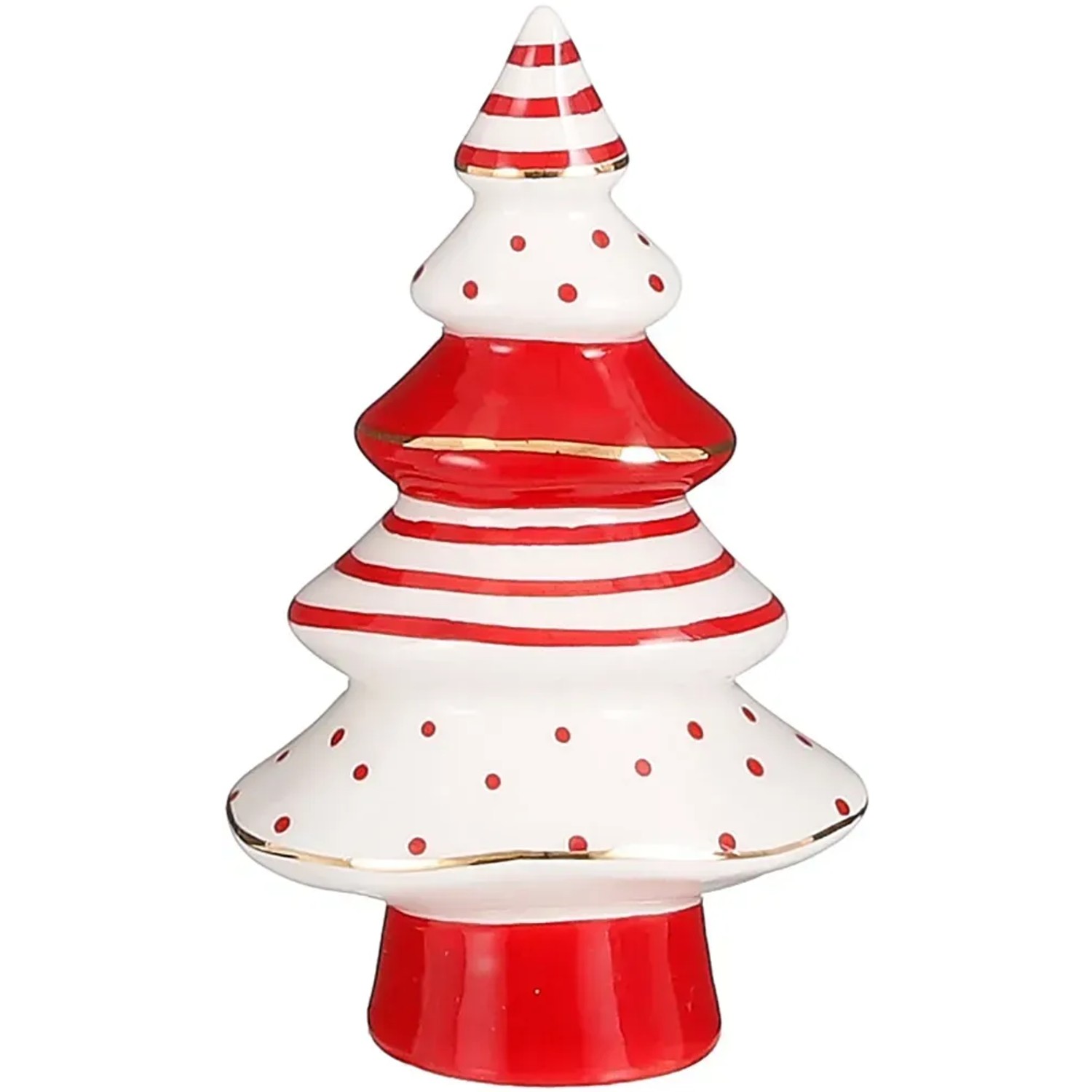 House of Seasons Kleiner Weihnachtsbaum Weiß Rot 12 x 7 cm kaufen bei OBI