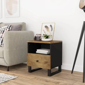 vidaXL Nachttisch Massivholz Mango & Holzwerkstoff 350654
