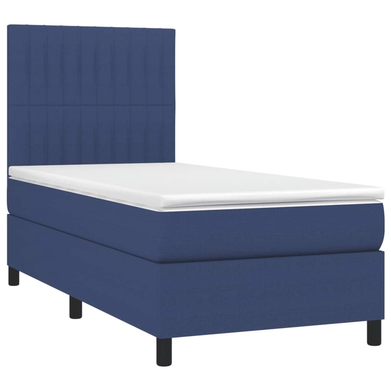 vidaXL Boxspringbett mit Matratze & LED Blau 100x200 cm Stoff 3135019 günstig online kaufen