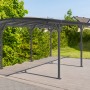 Westmann Rundbogen-Einzelcarport in Anthrazit, Aluminiumkonstruktion mit Doppelstegplatten.