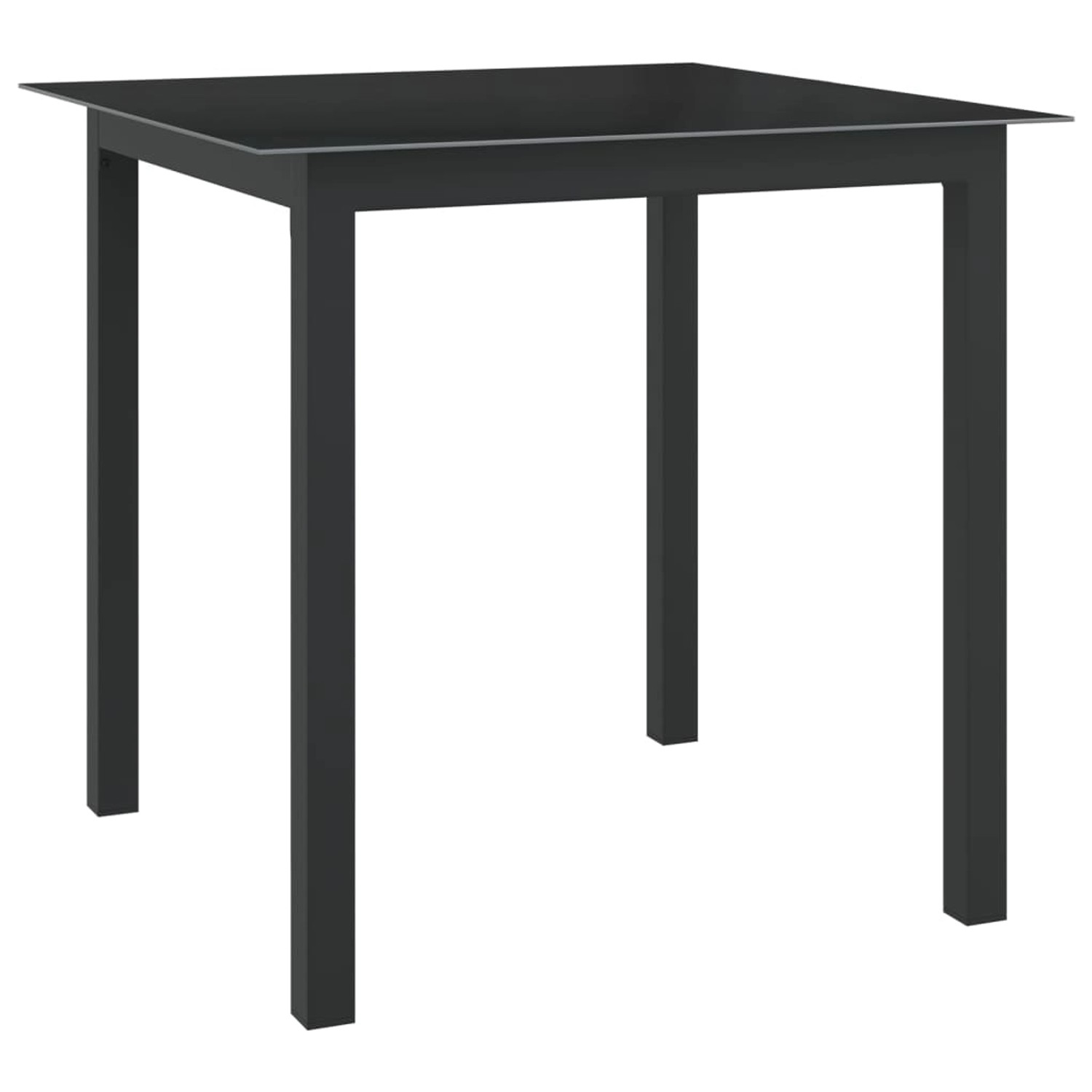 vidaXL Gartentisch Schwarz 80x80x74 cm Aluminium und Glas 312200 günstig online kaufen