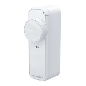 Homematic IP Türschlossantrieb pro, weiße Hausautomation zur smarten Steuerung von Türschlössern.