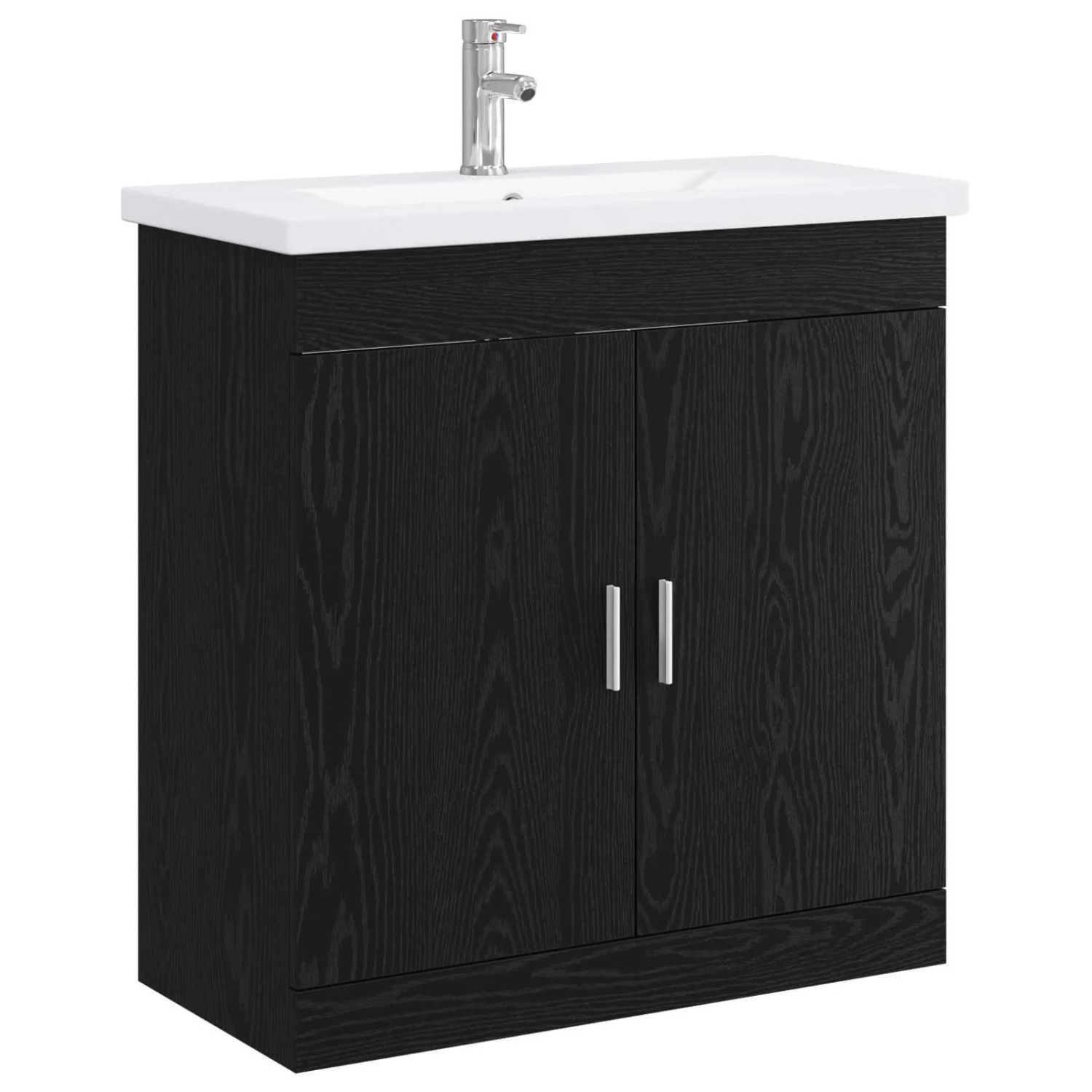 vidaXL Badezimmermöbel-Set Schwarze Eiche 81 x 40 x 84,5 cm 3404359