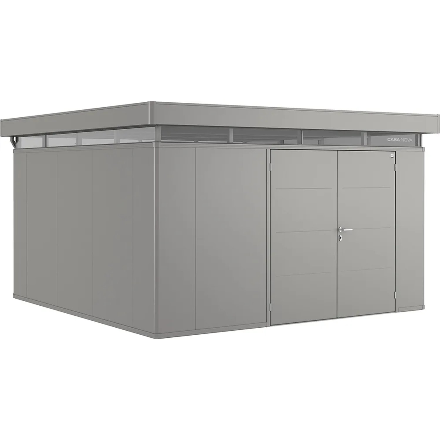 Biohort Metallgerätehaus CasaNova 4 x 4 m Quarzgrau-Metallic Türanschlag re günstig online kaufen