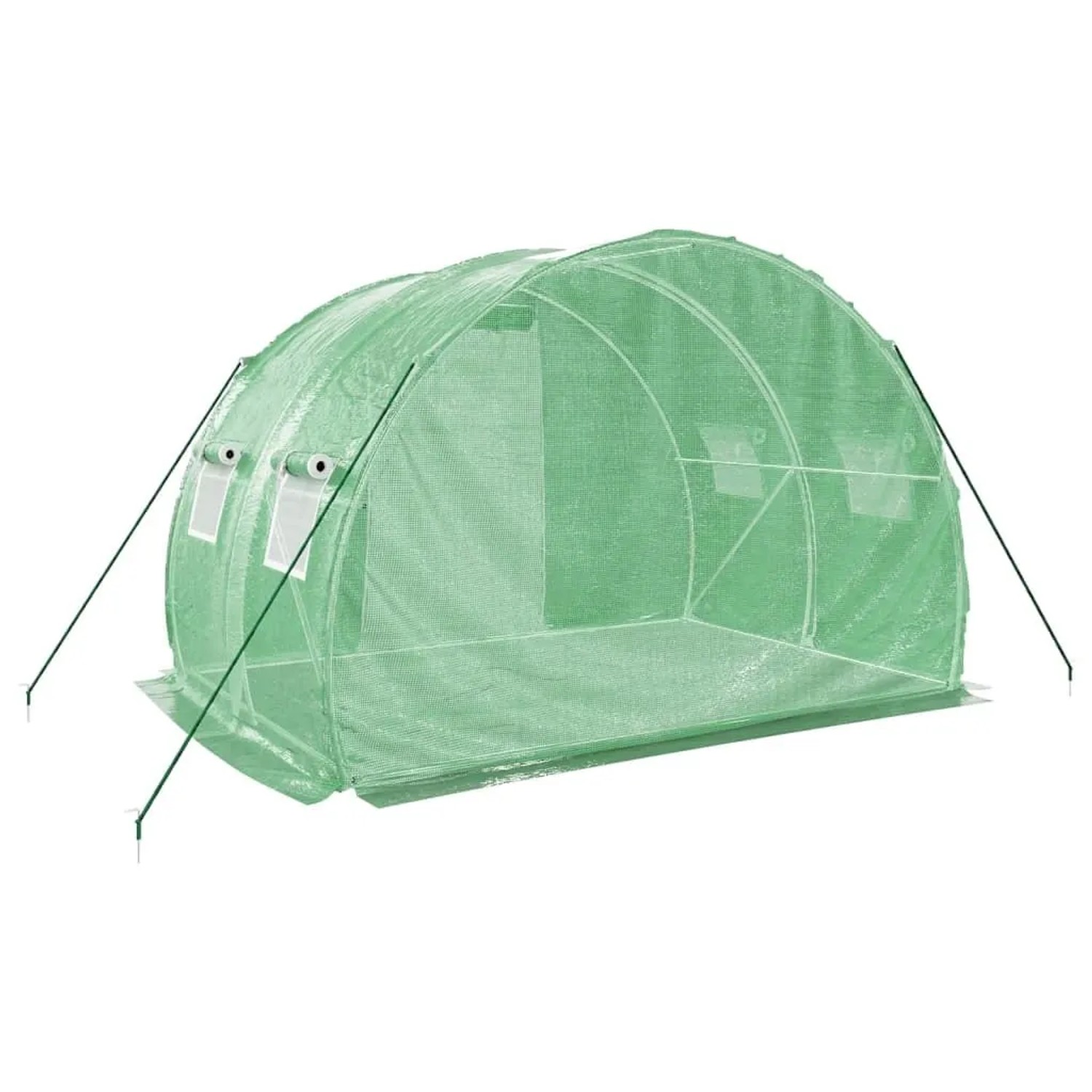 vidaXL Gewächshaus mit Stahlrahmen Grün 6 m² 3x2x2 m 364077_6