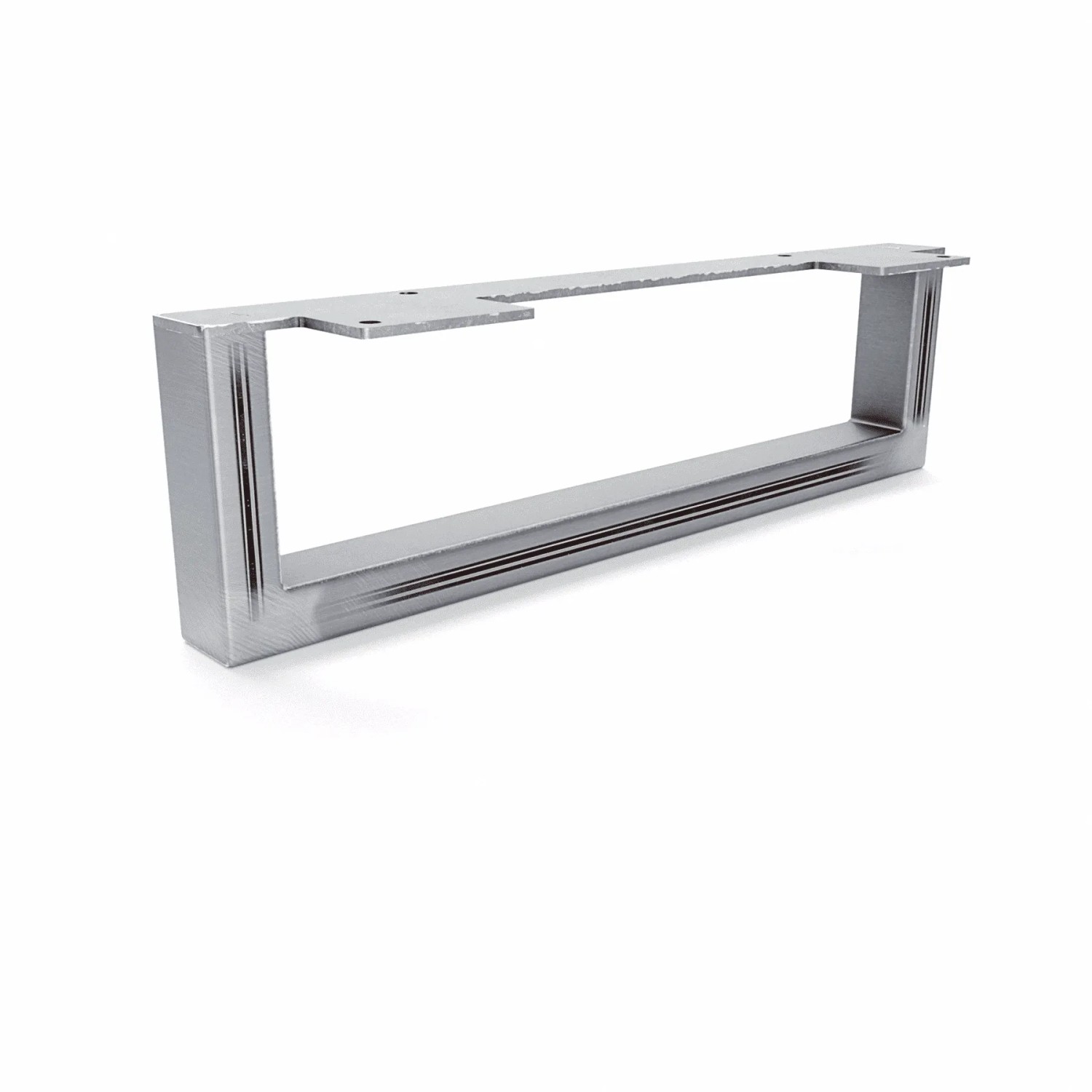 HEVVA Möbelbein GRAZ 10 cm Hoch 35 cm Tief 1 Stück Rohstahl-Klarlack