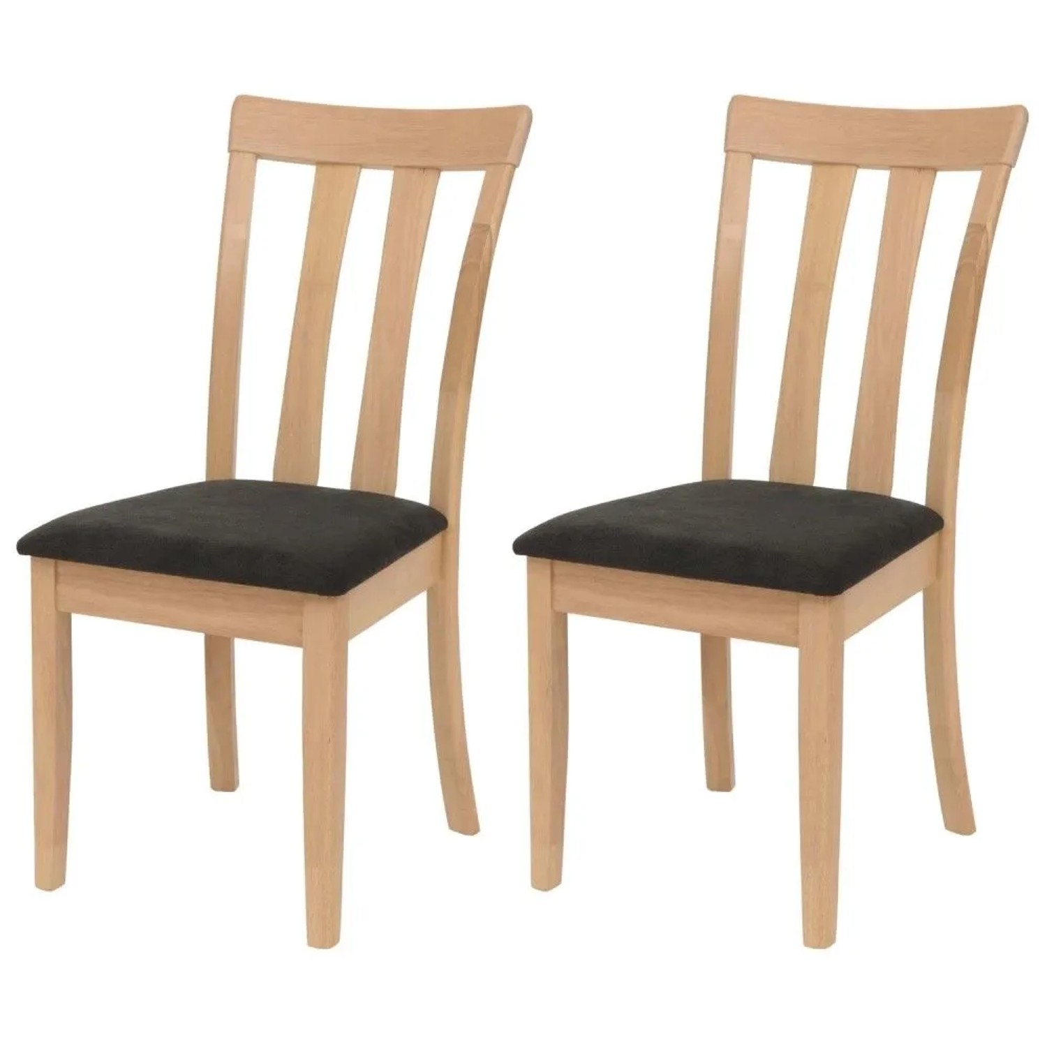 MCW Esszimmerstuhl G46 2er-Set Naturfarbenes Gestell Schwarz