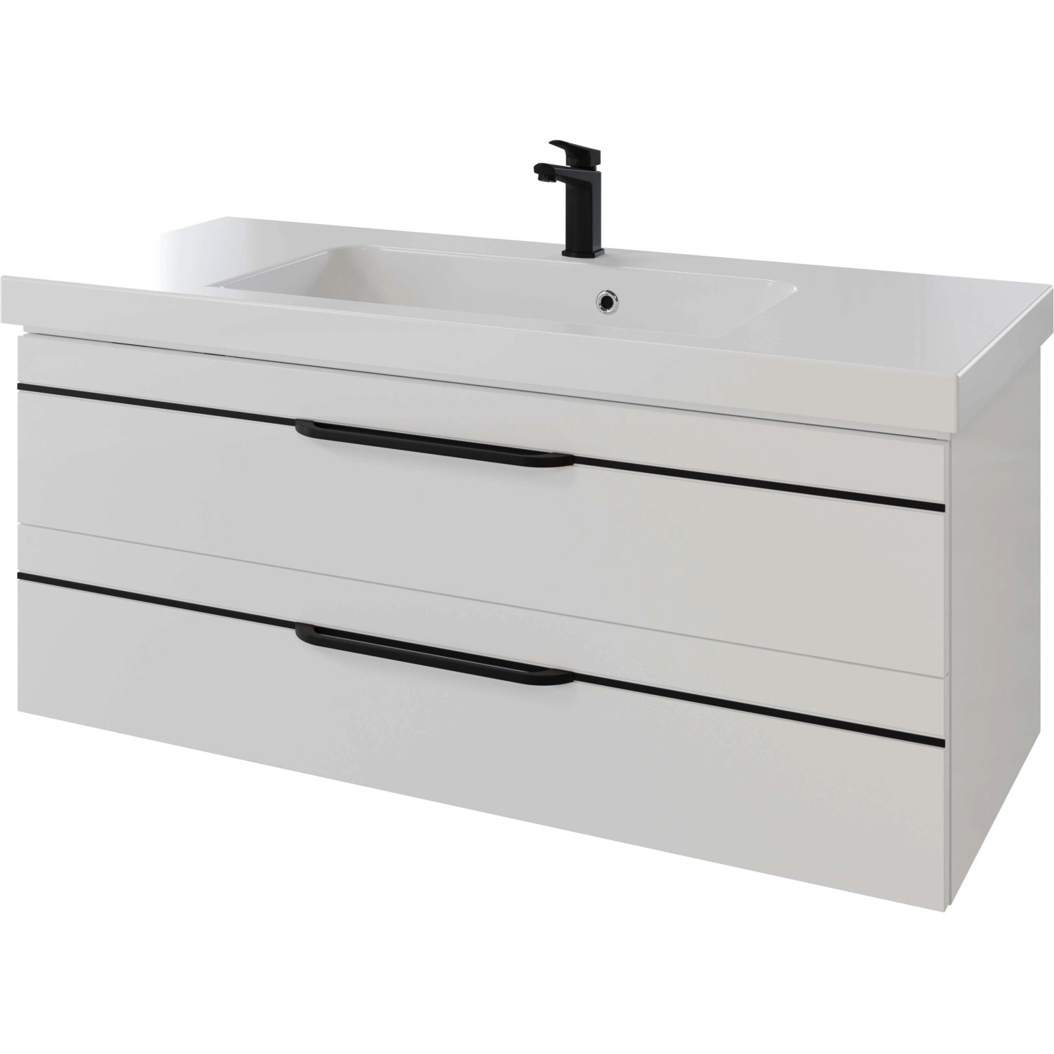 Pelipal Waschbeckenunterschrank Quantum 05 Weiß Glänzend 119 cm