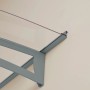 Detailaufnahme: Palram Canopia Vordach Aquila, 92x151 cm, hellgrau, mit Stahlträgern und Polycarbonatplatte.