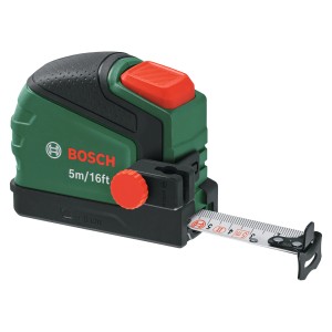 Bosch Maßband 5m mit Autolock-Funktion, grün/schwarz, für präzise Messungen.