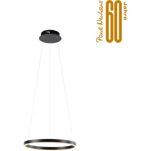 Moderne LED-Pendelleuchte Ritus von Just Light, Ø 39 cm, anthrazitfarbenes Ringdesign.