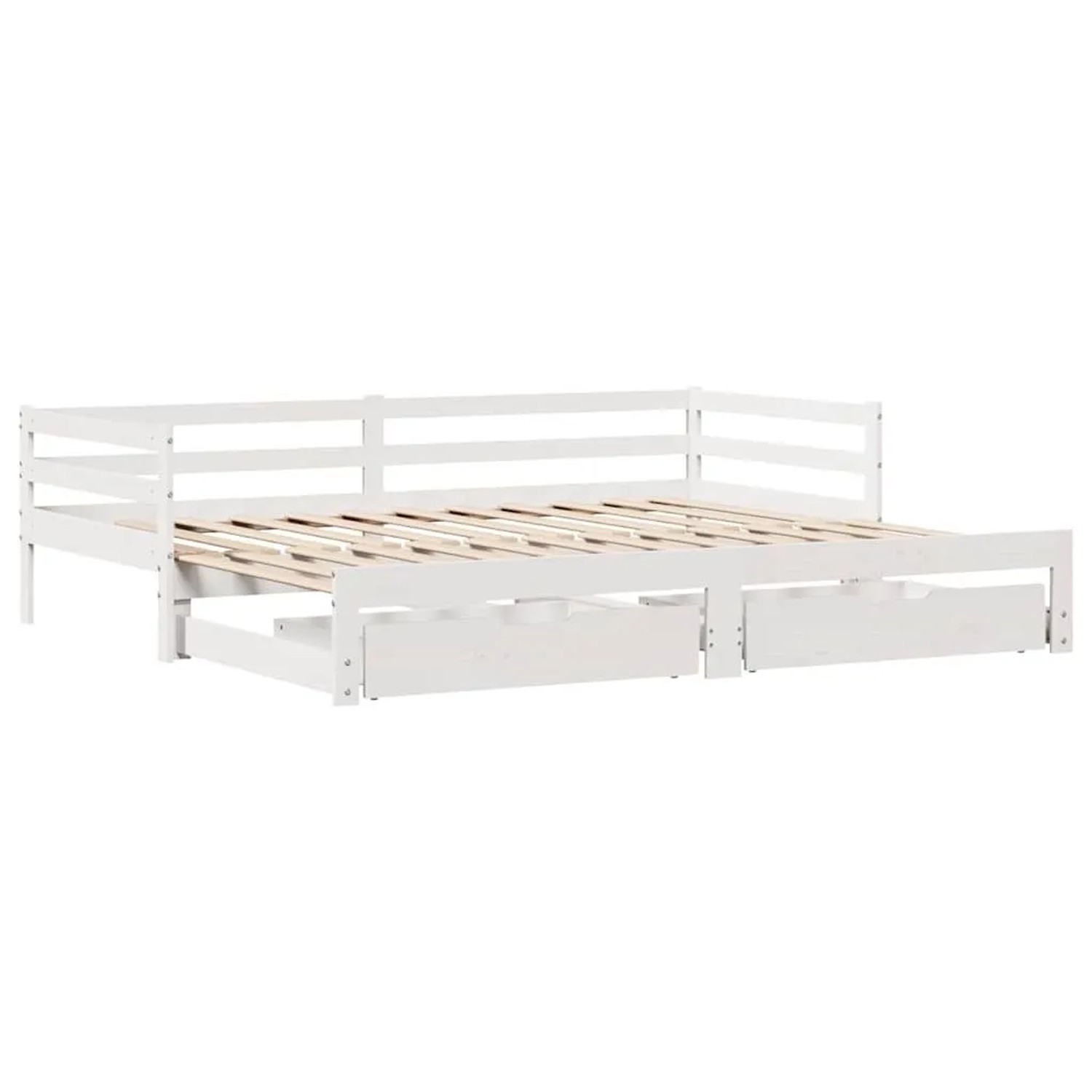 vidaXL Tagesbett Ausziehbar mit Schubladen ohne Matratze Weiß 90x190cm 3302147