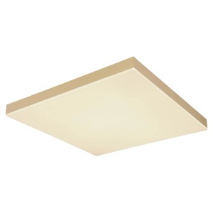 Quadratische LED-Deckenleuchte Doro in Messingoptik, 45x45 cm, dimmbar.