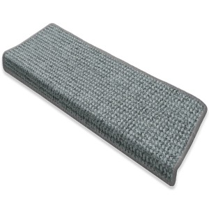 Rechteckige, hellgraue KARAT Stufenmatte Carlton Treppenmatte (23,5x65 cm) für Treppenschutz.