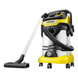Kärcher WD 6 Control P S Nass-/Trockensauger, 30 l Edelstahlbehälter, gelb, mit Zubehör.