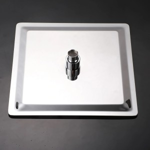 Quadratische Kopfbrause aus Edelstahl, 20 cm, für Dusche.