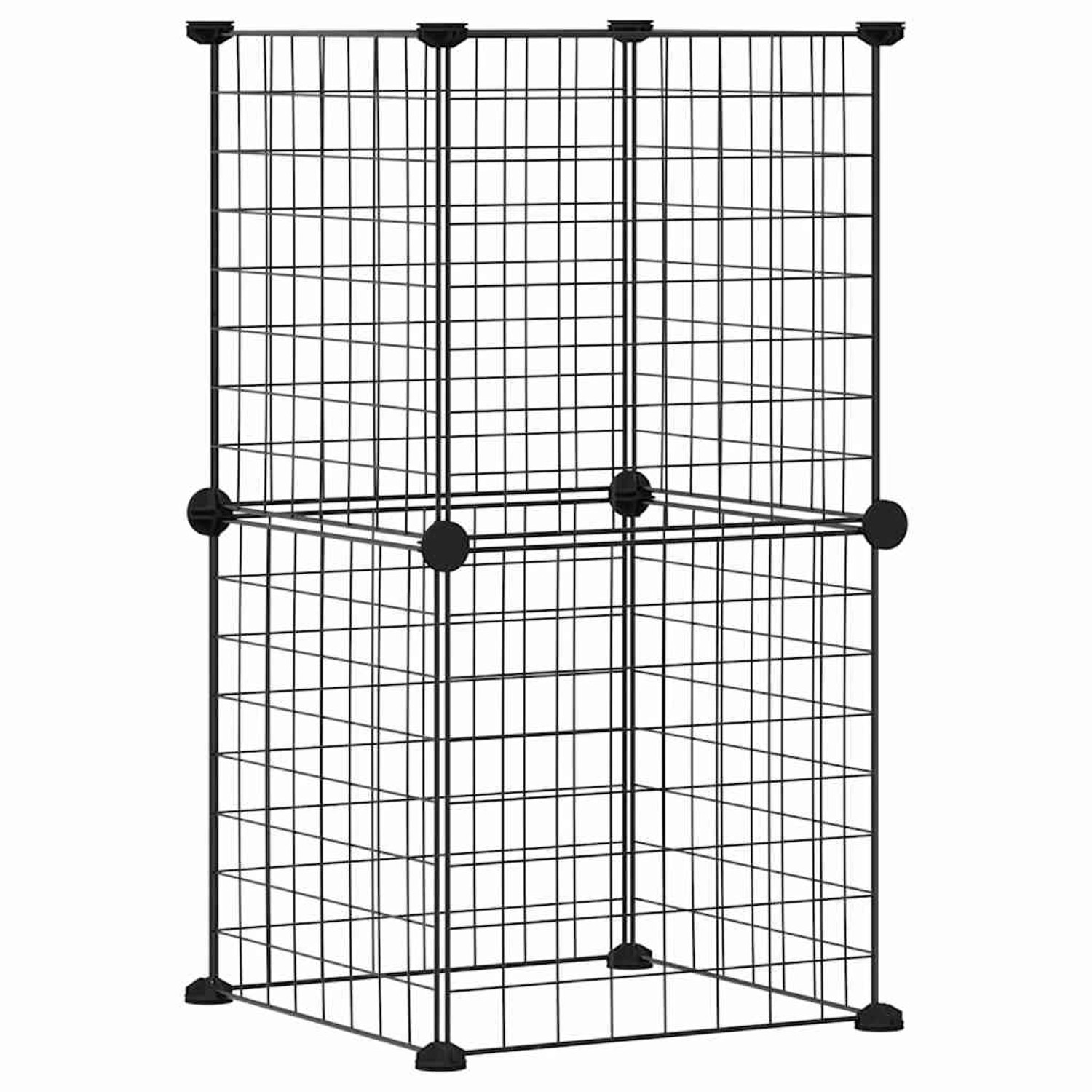 vidaXL 8-Tlg Haustierkäfig Schwarz 35x35 cm Stahl Modell 3