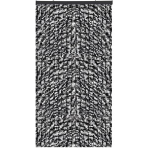 Anthrazit-schwarzer Flauschvorhang 90x220cm mit Unistreifen als Insektenschutz und Sichtschutz.