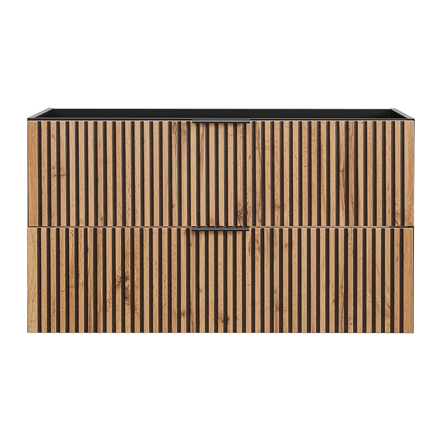Vente-unique Waschbeckenunterschrank Madela Schwarz  Naturfarben Hell 100 cm