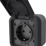 AquaPro Aufputz-Steckdose für Außenbereiche, 1-fach, IP55, Anthrazit.
