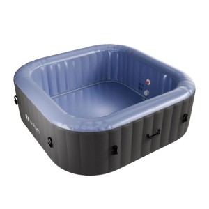 Juskys Aufblasbarer Whirlpool SpaLuxe Grau-Blau