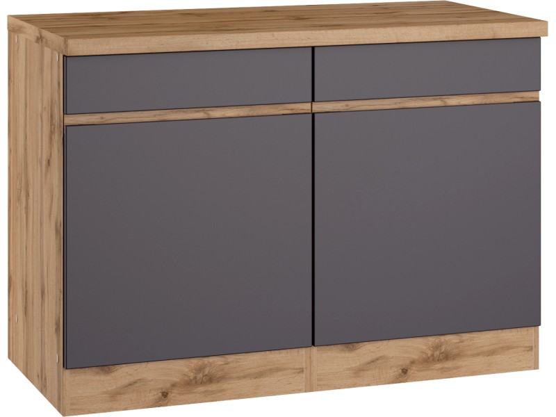 Held Möbel Küchenunterschrank Turin 120 cm Graphit/Wotaneiche kaufen bei OBI