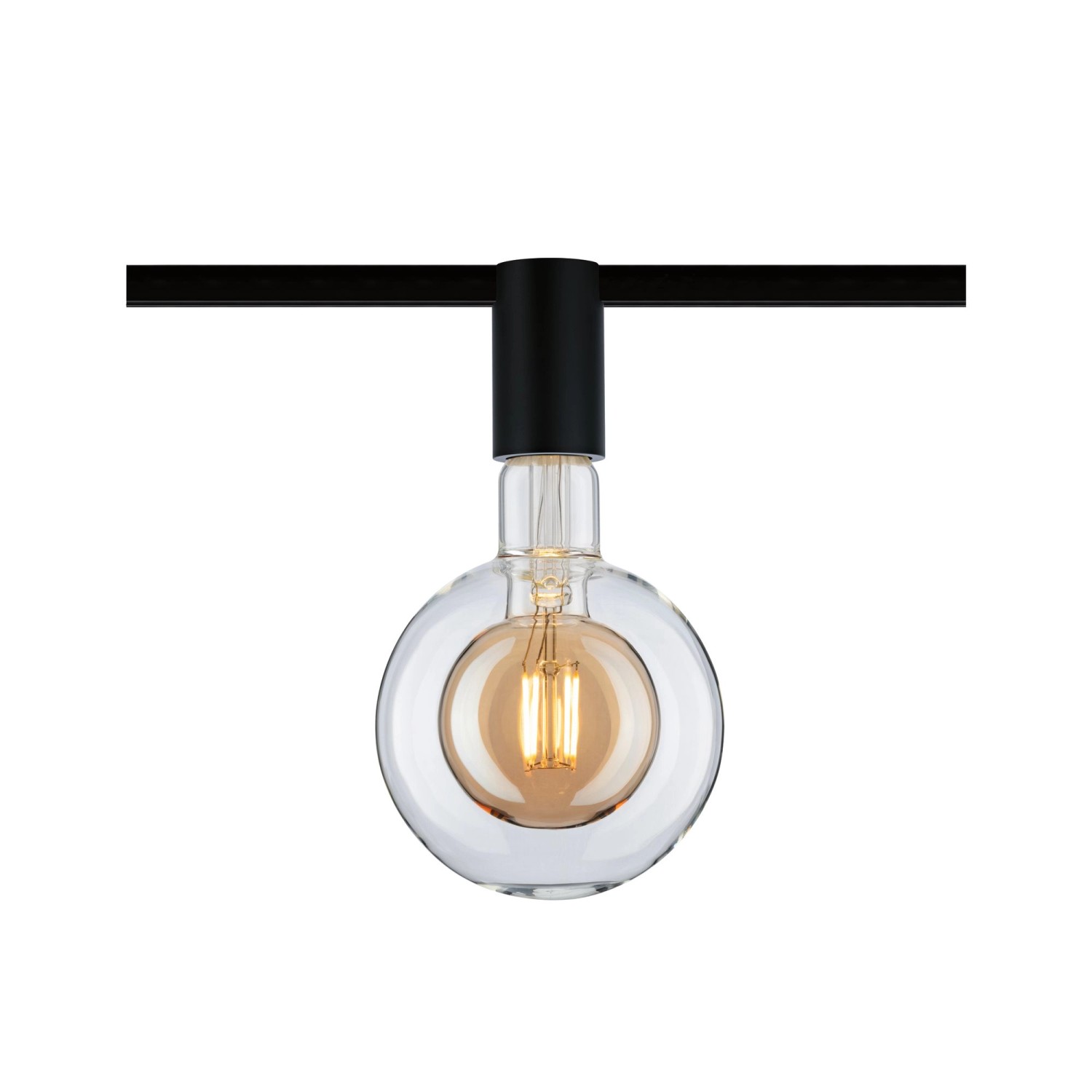 Paulmann URail Spot Ceiling Socket, schwarz, mit E27 Fassung für Schienensysteme.