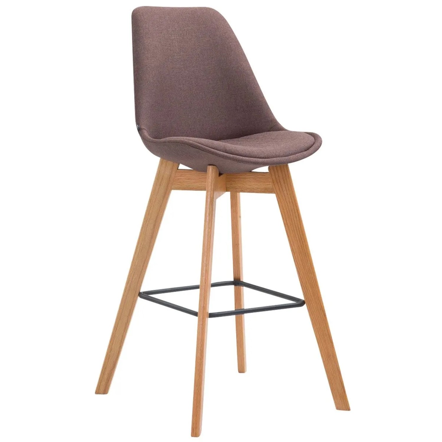 DELUKE Barhocker GIKAR Stoff Braun 48x56x112cm Barstuhl Mit Lehne Tresenhocker Tresenstuhl
