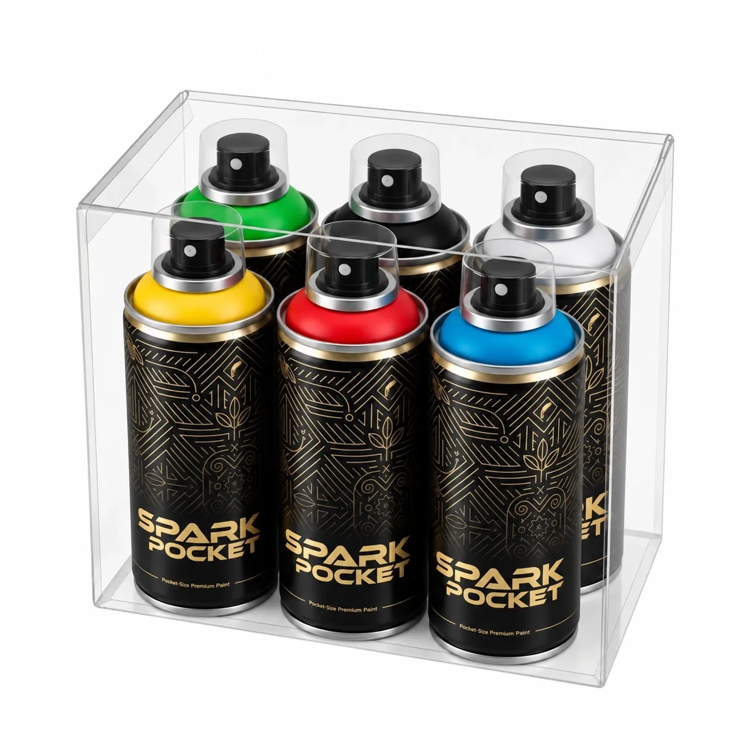 SPARK Pocket 6er Set Gelb Rot Grün Blau Schwarz Weiss 6x200 ml