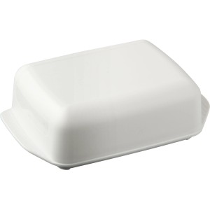 Weiße Fackelmann Butterdose, 2-teilig, für Küchenhelfer.