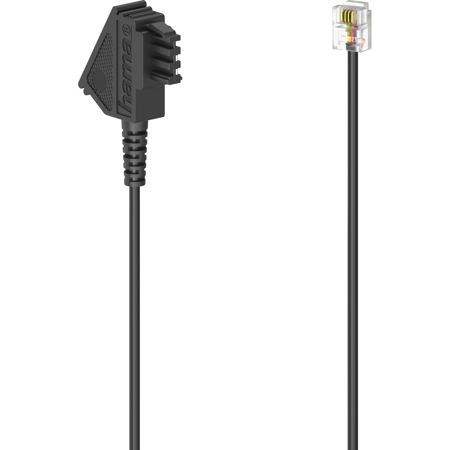 Hama Telefonkabel TAE-F-Stecker/Modular-Stecker 6p4c Schwarz 15 m