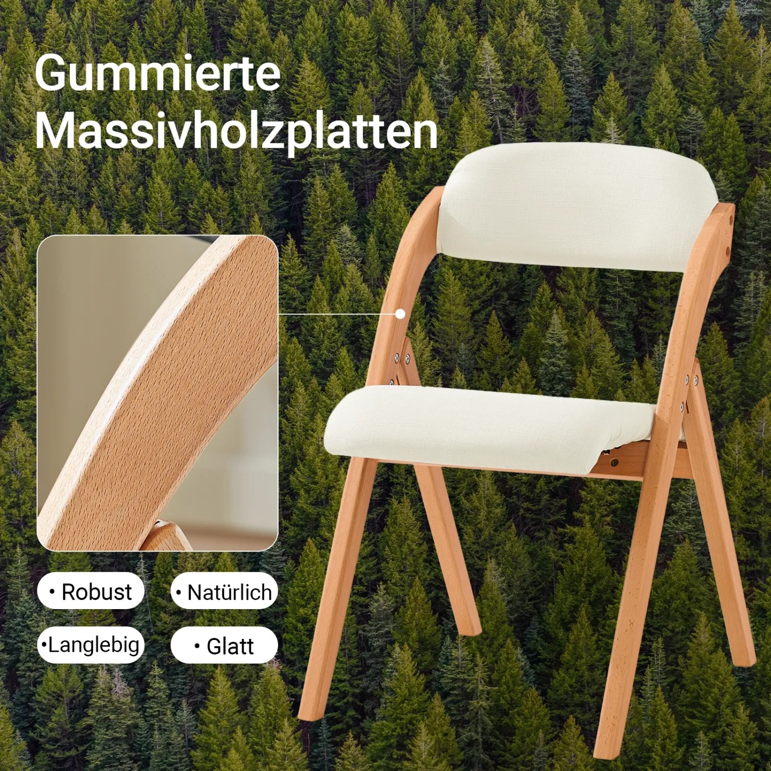 SoBuy 2er Set Esszimmerstuhl Klappstuhl Küchenstuhl Polsterstuhl mit Lehne Weiß FST92-Wx2_7