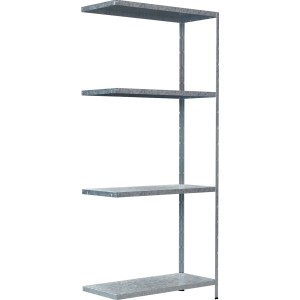 Schulte Steck-Anbauregal, verzinkt, 180x80x35cm, mit 4 Böden. Ideal für Keller, Garage oder Werkstatt.
