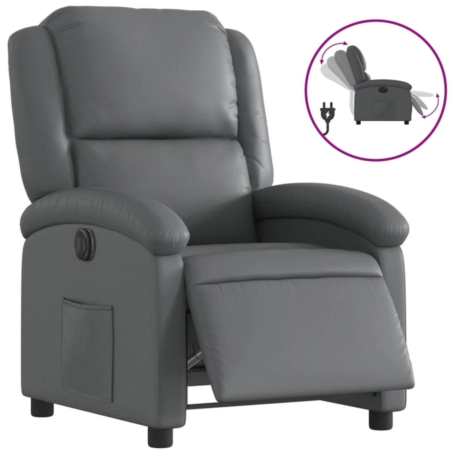 vidaXL Relaxsessel Elektrisch Grau Kunstleder 3204215 günstig online kaufen