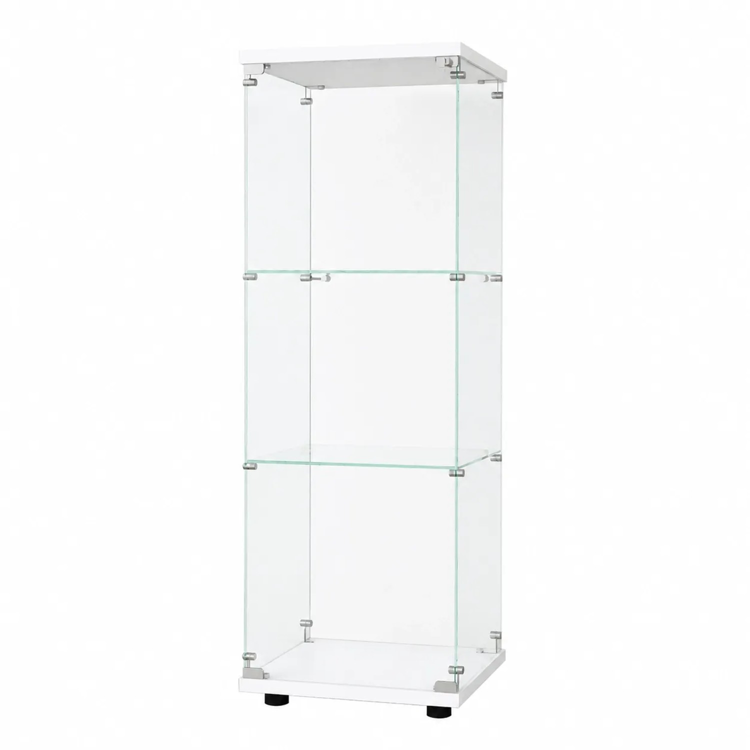 PXloue VITRINE  3-Stöckig Staubdicht Weiß für Wohnzimmer