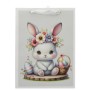 Osterdeko Papiertasche mit Hasenmotiv, 24 cm, grau. Ideal zum Verpacken kleiner Ostergeschenke.