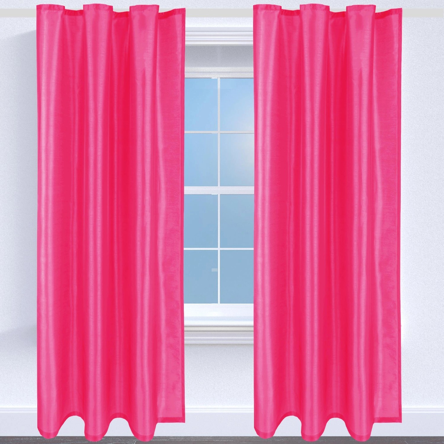 2er Pack blickdichte, pinke Gardinen (140x245 cm) mit Universalband von Arsvita für Fenster.