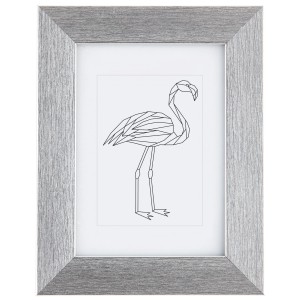 Bilderrahmen Kunststoff, 13x18 cm, Silber Metallic Look, mit Passepartout