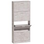 vidaXL Schuhschrank Betongrau 59x17x150 cm Holzwerkstoff 342521