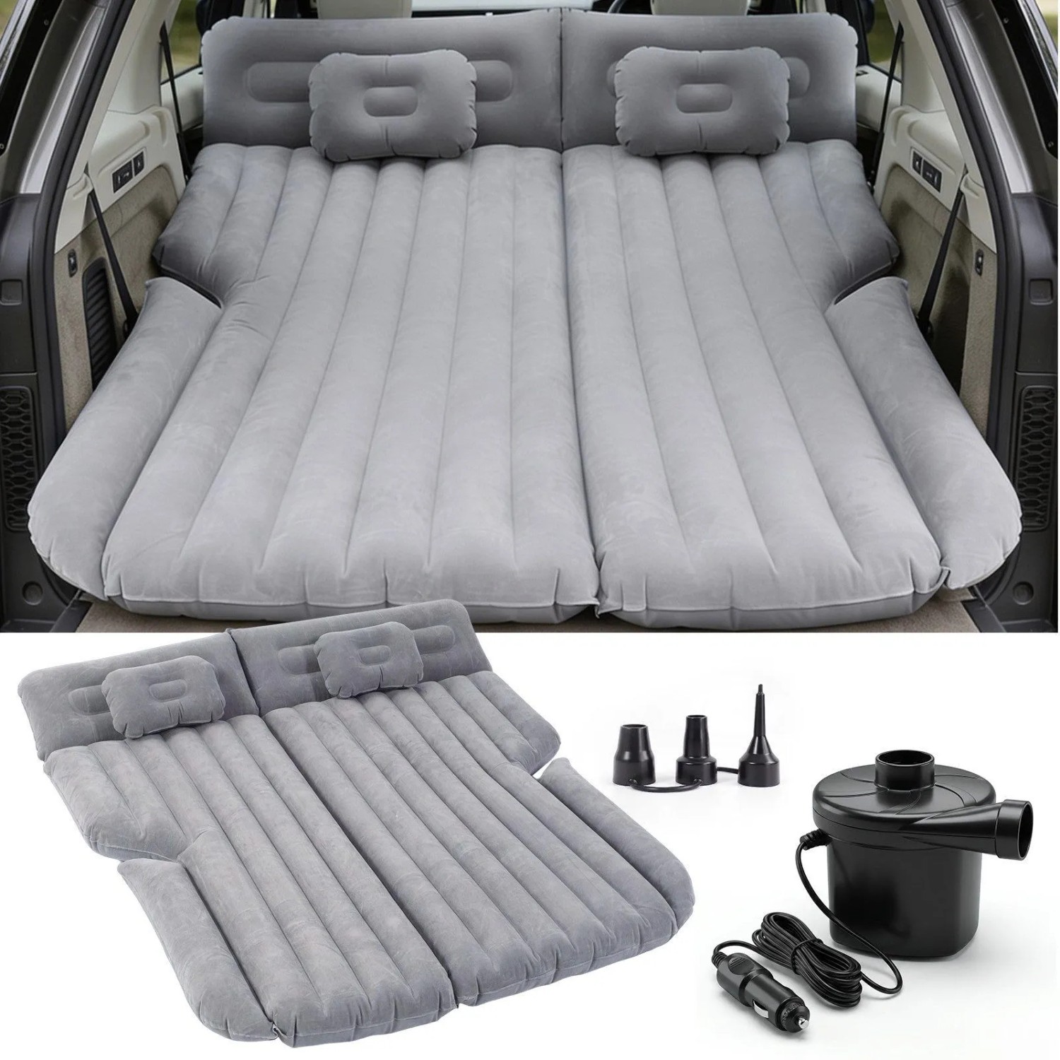 Sekey Auto Luftmatratze mit Luftpumpe 185 cm x 144 cm x 12 cm