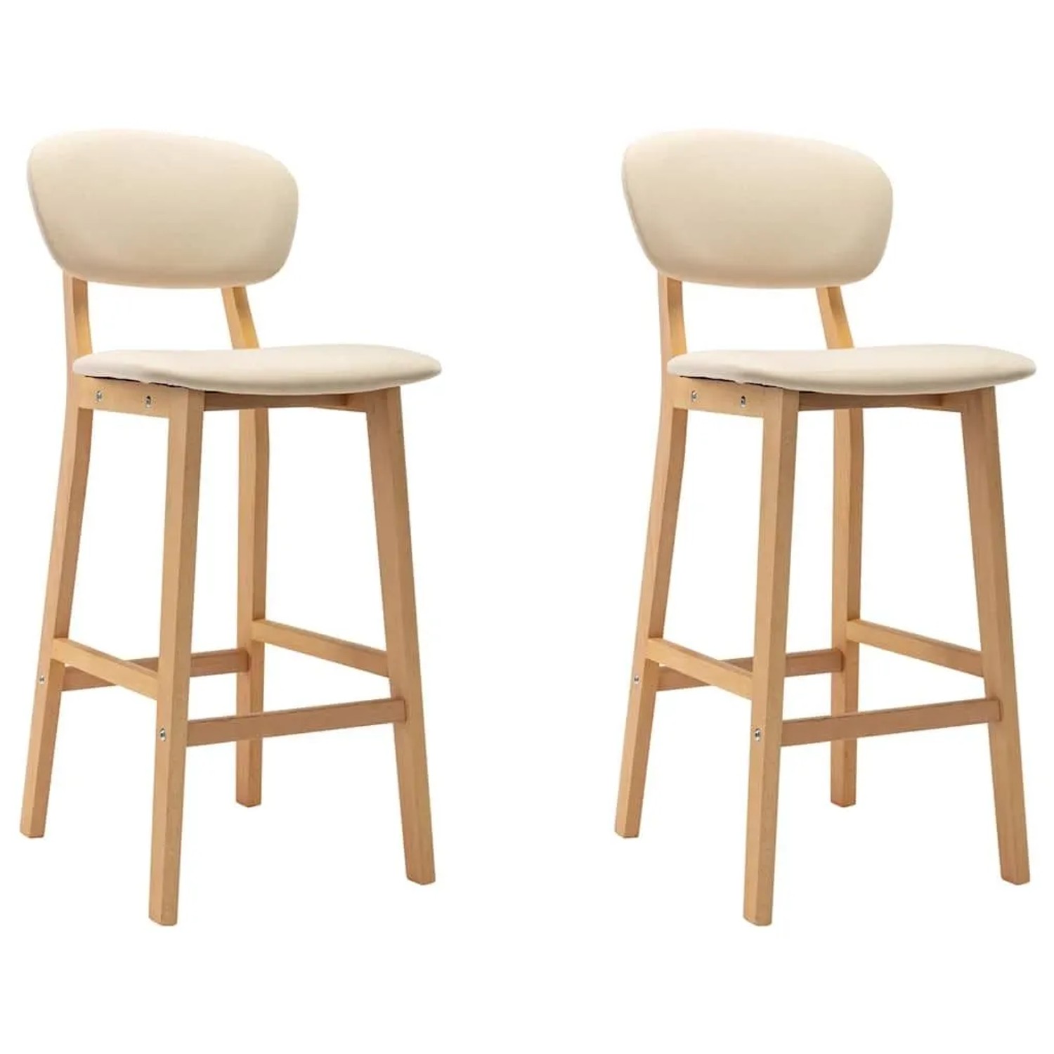 vidaXL Barhocker 2 Stk Creme Stoff 289369