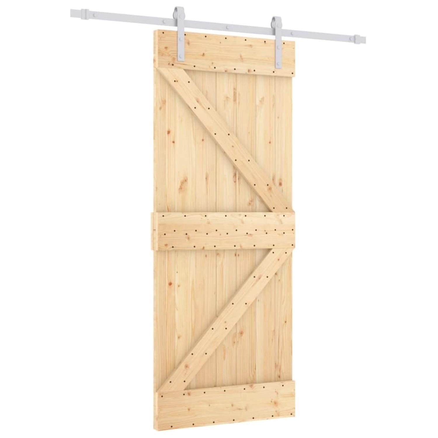 vidaXL Schiebetür mit Beschlag 85x210 cm Massivholz Kiefer 3203005 günstig online kaufen