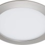 Runde LED-Einbauleuchte in Nickel matt, 17 cm Durchmesser, für Deckenmontage.