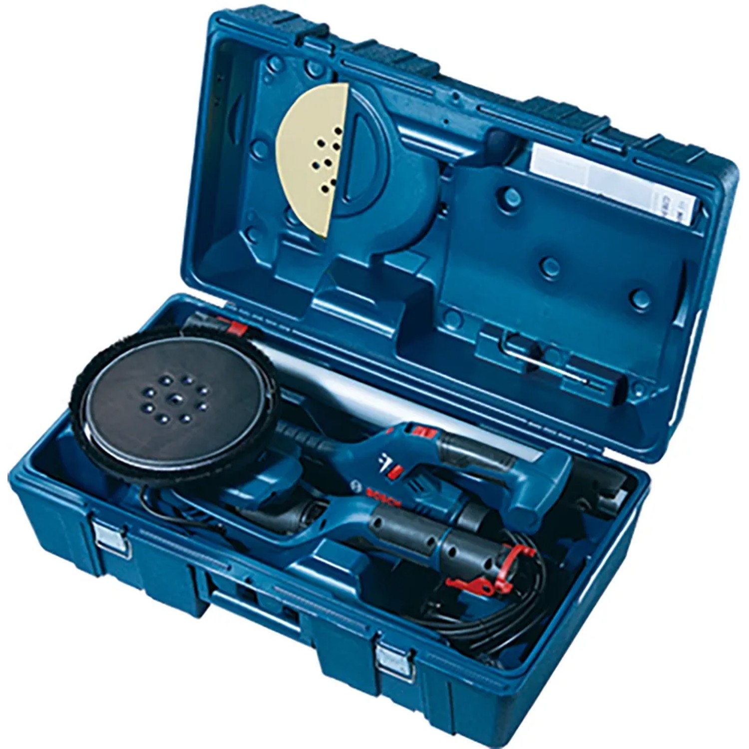 Bosch Professional Trockenbauschleifer GTR 55-225 im blauen Koffer mit Zubehör.