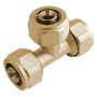 Kirchhoff Reduzier-T-Stück, 20x20x16 mm, Klemmfitting aus Messing für MSVR-Blank, für Sanitär- und Heizungsanlagen.