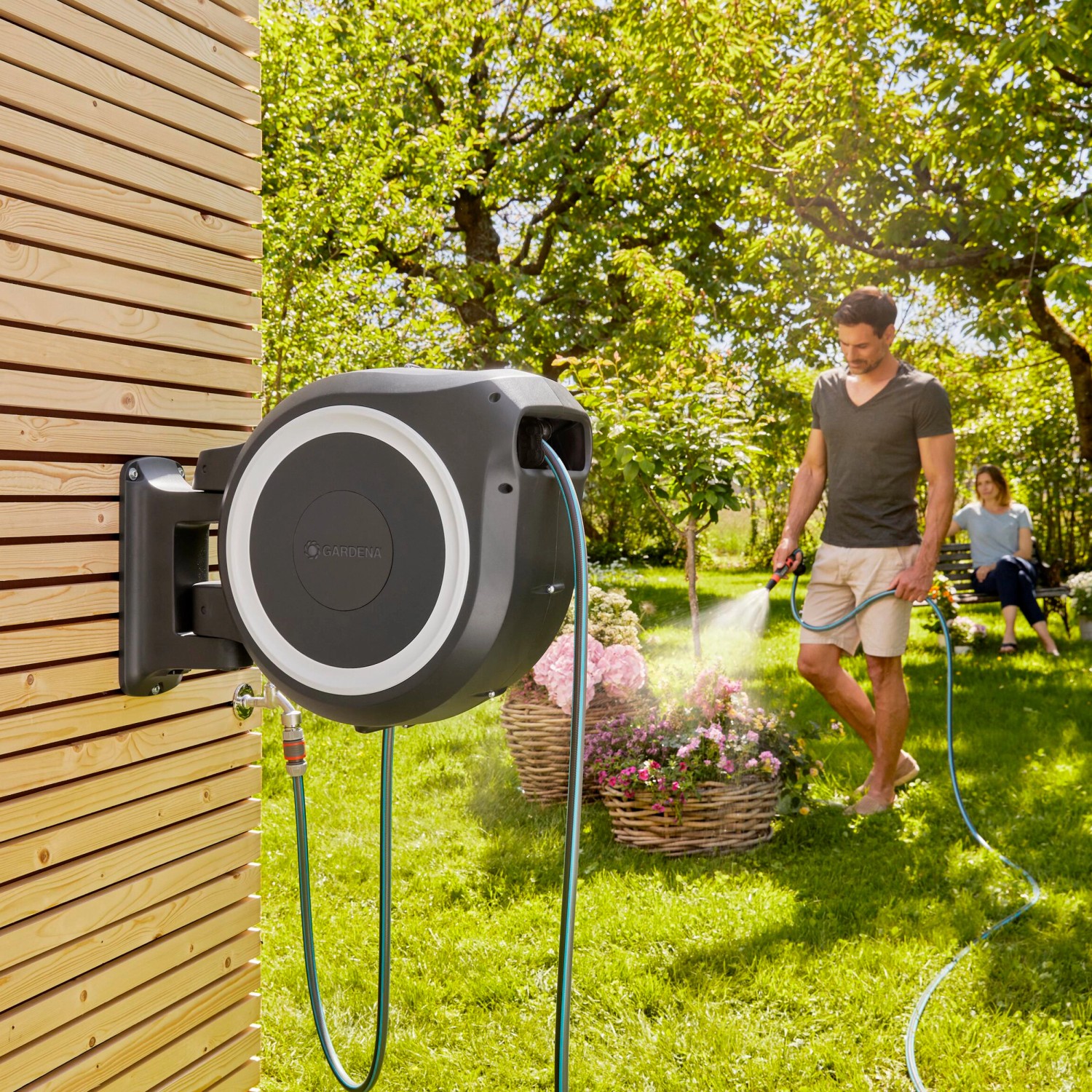 Gardena WandSchlauchbox RollUp XL Weiß mit 35 m Gartenschlauch kaufen