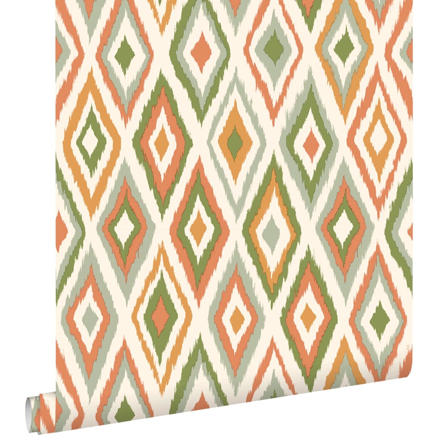 ESTAhome Tapete Karomuster Grün und Terrakotta 50 x 900 cm günstig online kaufen