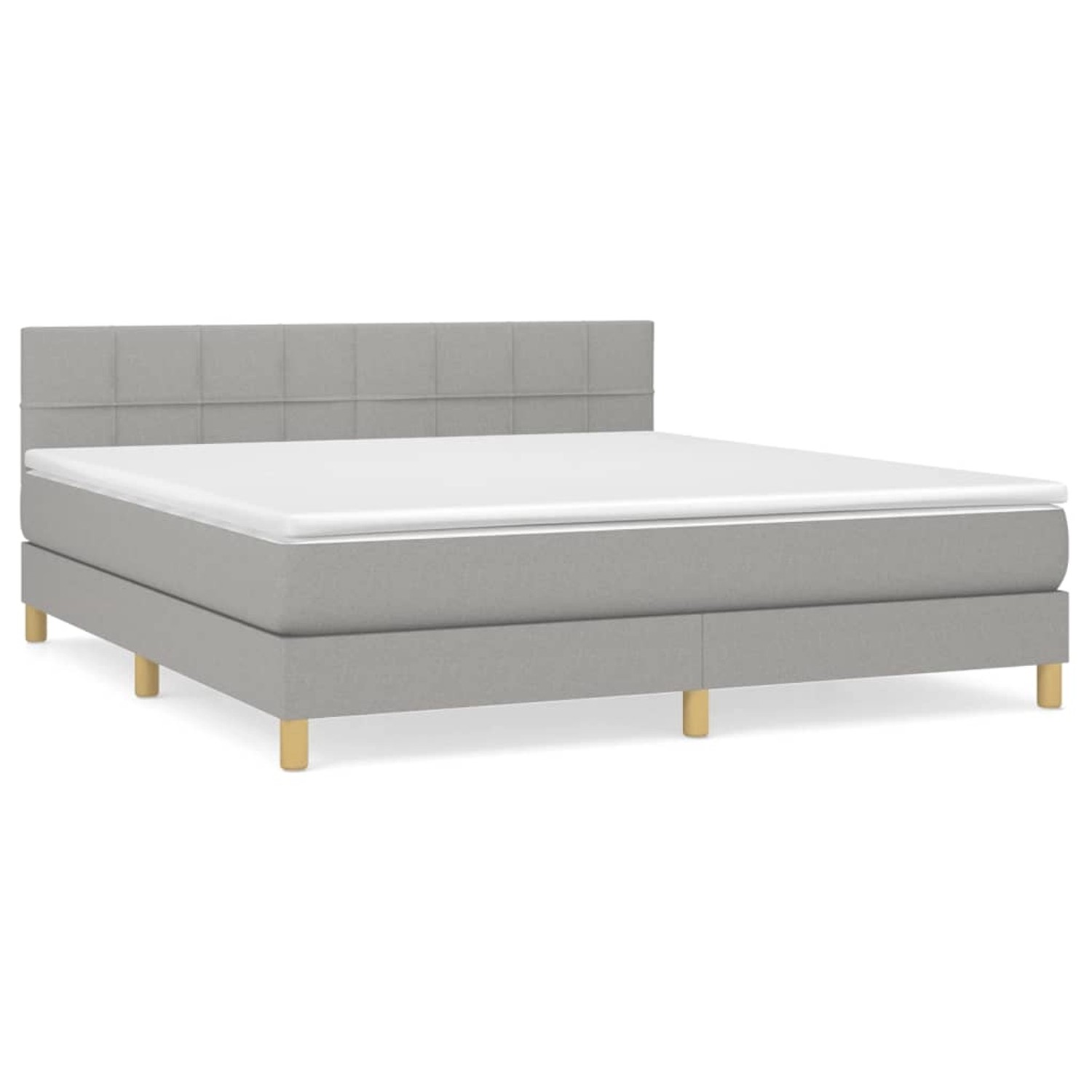 vidaXL Boxspringbett Boxspringbett mit Matratze Hellgrau 180x200 cm Stoff B günstig online kaufen