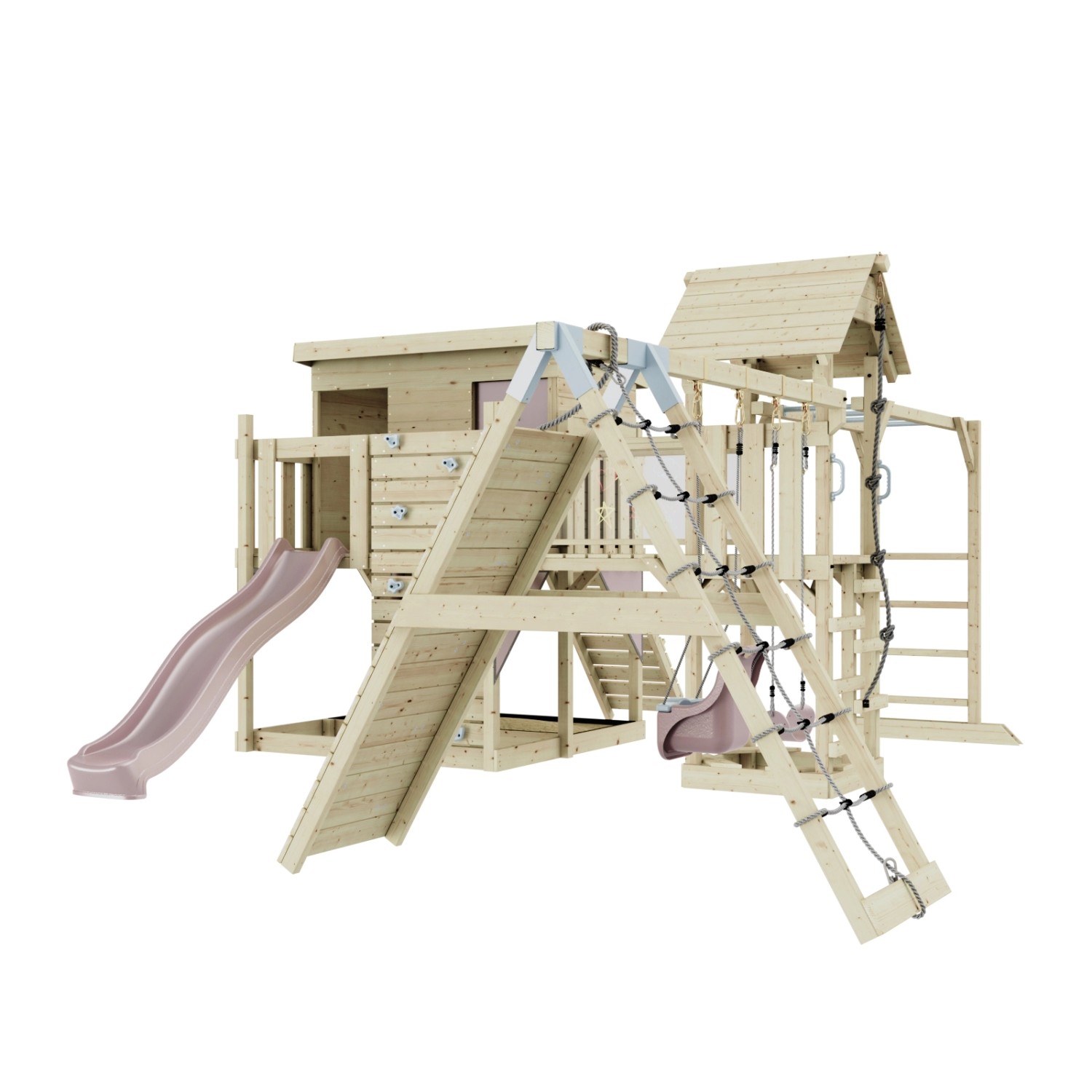 OutdoorToys Spielturm Malin mit Babyschaukel Altrosa günstig online kaufen