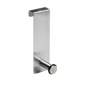 Hettich Türhängehaken aus Edelstahl, runde Form, zur werkzeuglosen Montage an Türen.